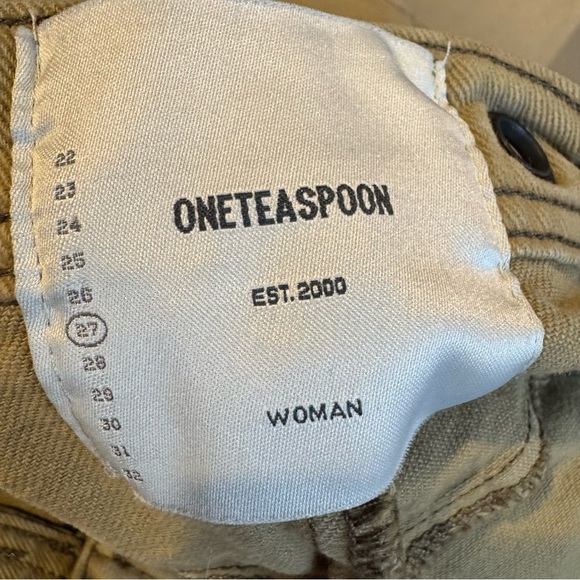 One Teaspoon Skirt Women Size 27 Denim Mini Skirt Pockets Brown Tan - Picture 5 of 7